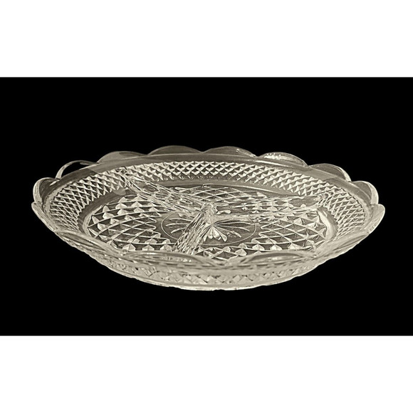 Anchor Hocking Wexford Clear Glass Divided 3 Section Relish Dish 8 1/2" - Picture 5 of 6